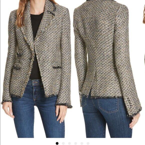 VERONICA BEARD Tweed Fabian Theron Blazer Lady Jacket. Size M. - Picture 2 of 10